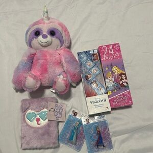 Princess puzzles unicorn stuff toy, more than magic diary Elsa Anna clip. New